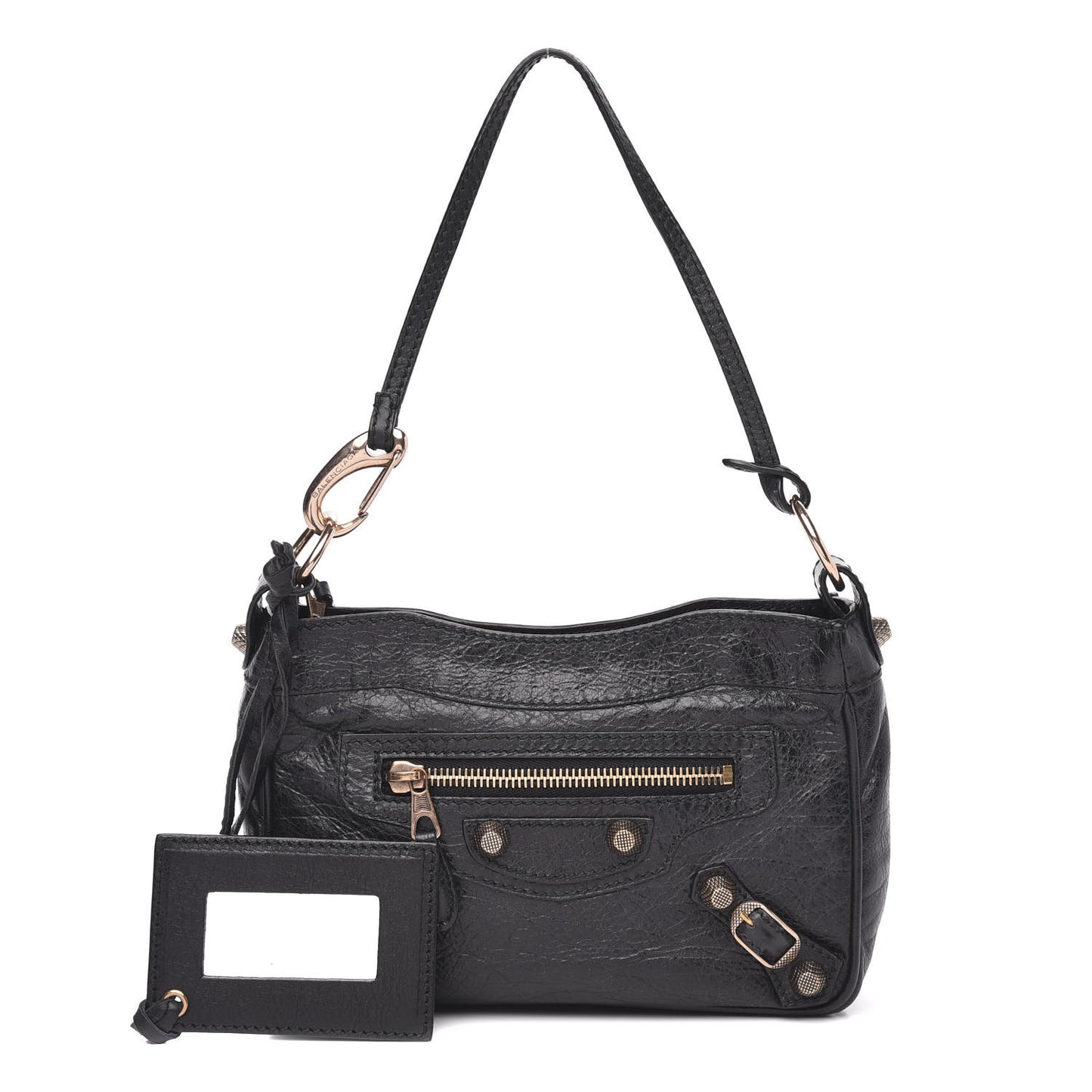 Agneau Giant 12 Rose Gold Hardware Hip Pochette Black