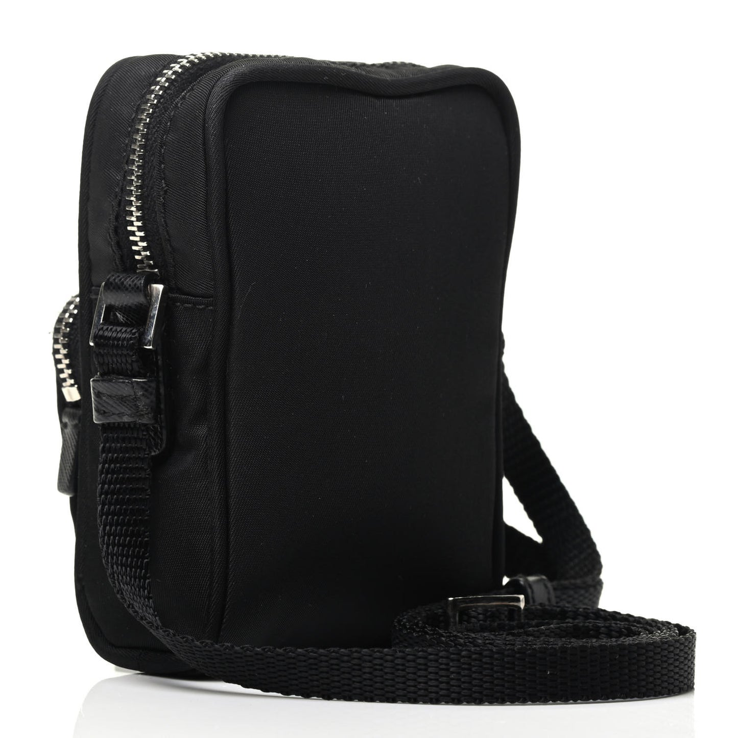Tessuto Nylon Saffiano Mini Crossbody Pouch Black