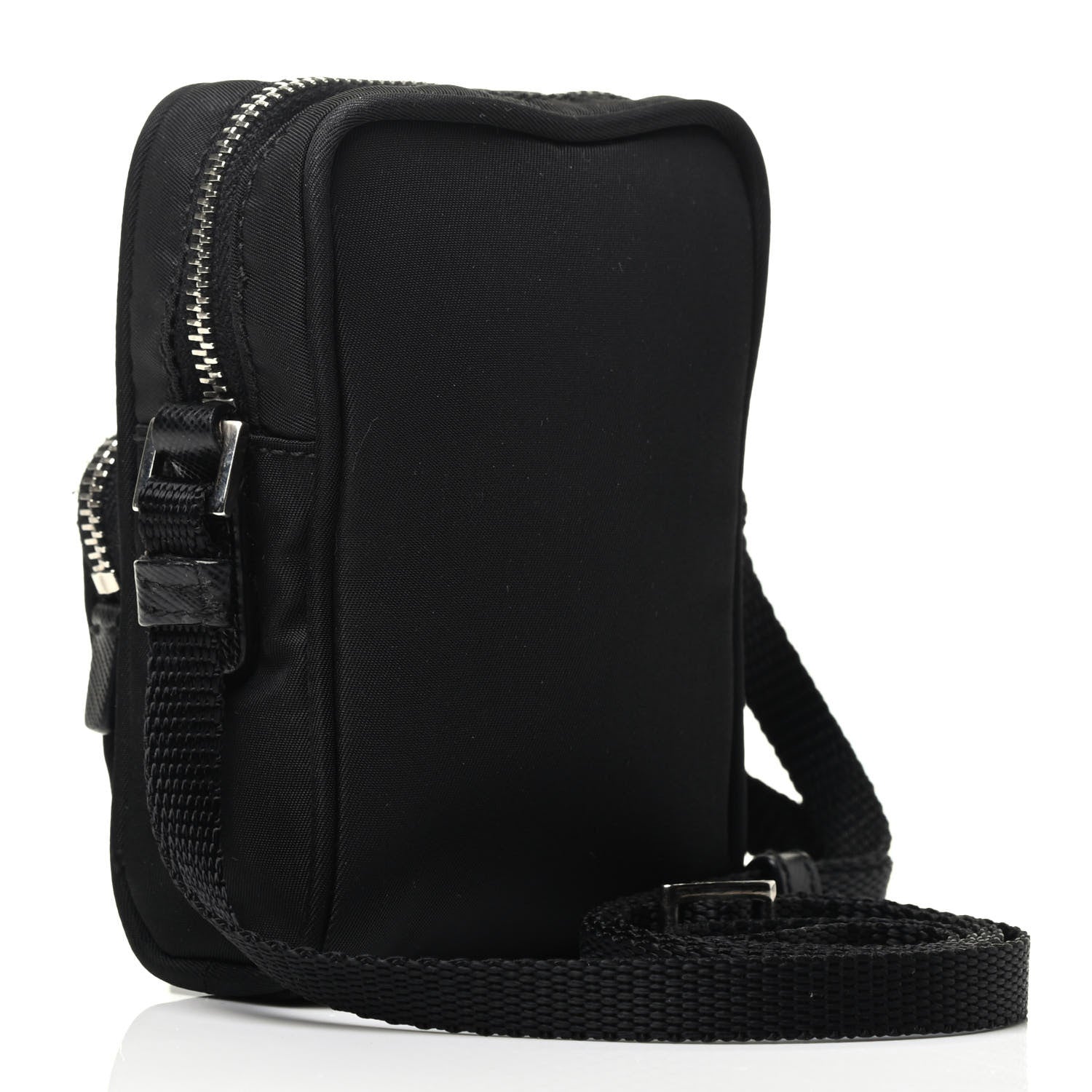 Prada Tessuto Nylon Saffiano Mini Crossbody Pouch Black 2 of 3