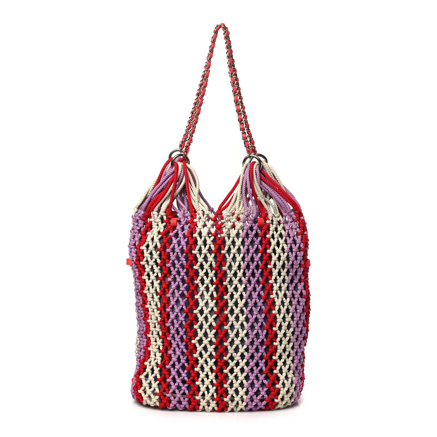 Chanel Lambskin Mixed Fibers Large Shopping Bag Red Purple White 3 of 11