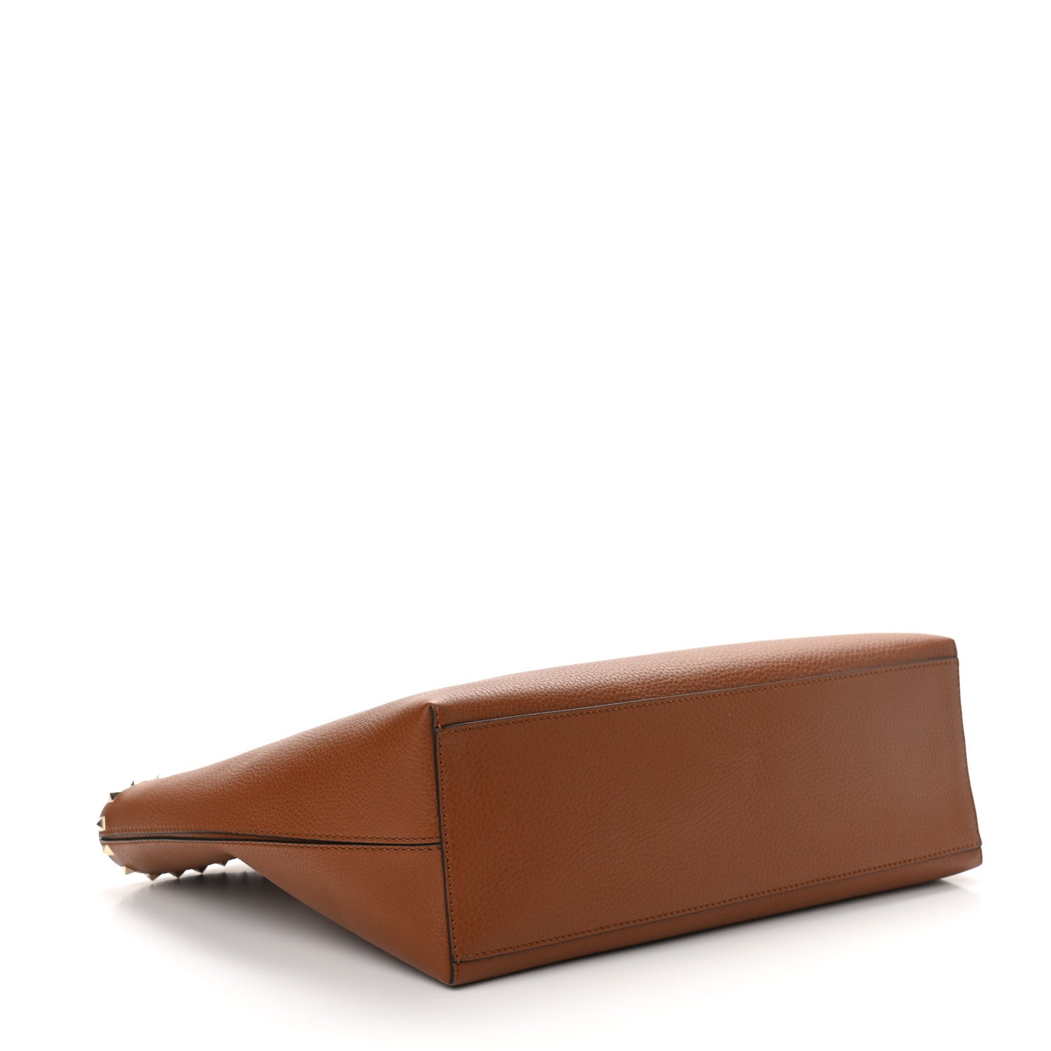 Valentino Garavani Grained Calfskin Rockstud Shoulder Tote Bright Cognac 4 of 9