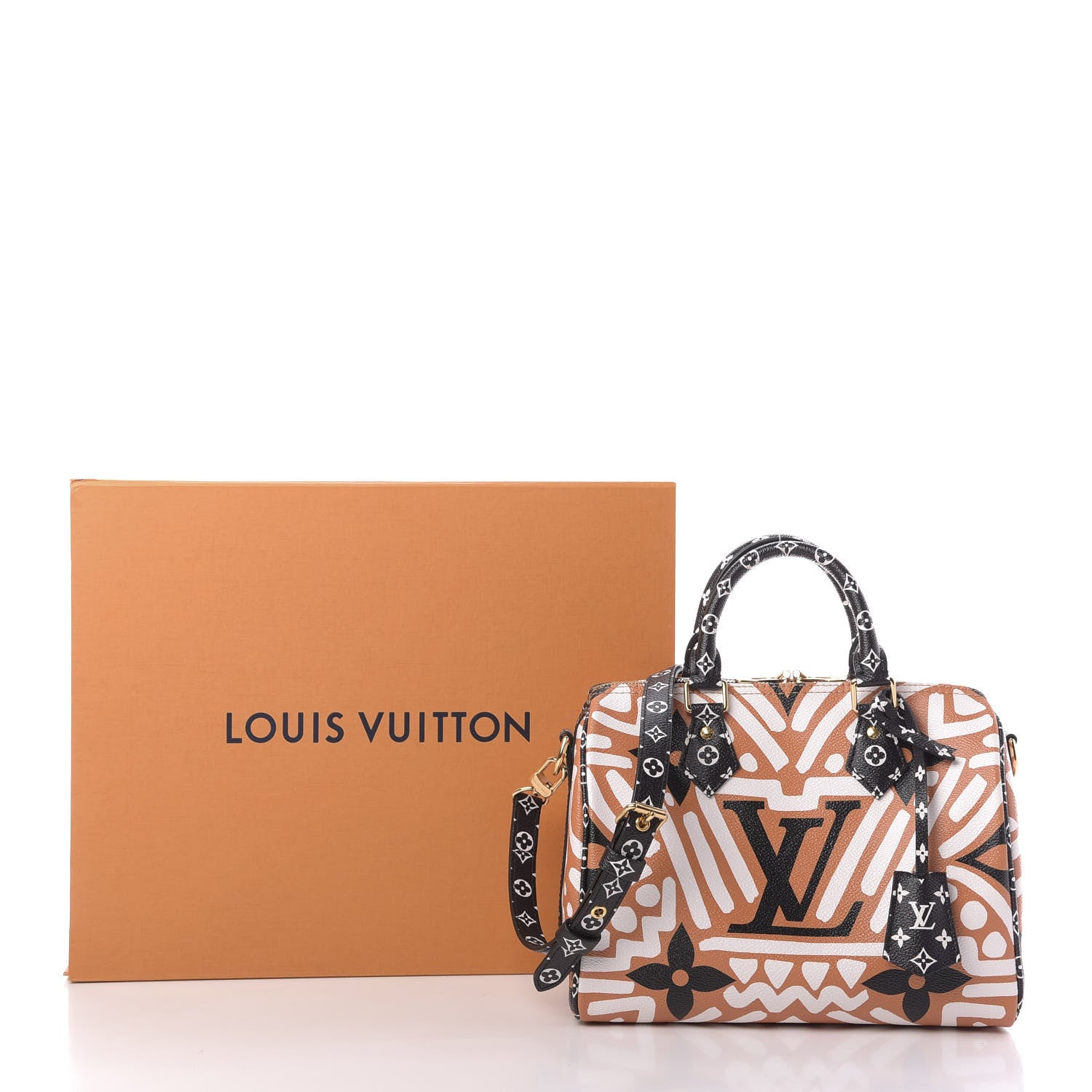 Louis Vuitton Monogram Giant Crafty Speedy Bandouliere 25 Creme Caramel 10 of 10