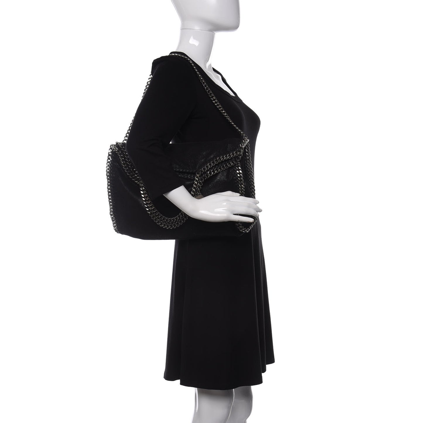 Shaggy Deer Falabella Fold Over Tote Black