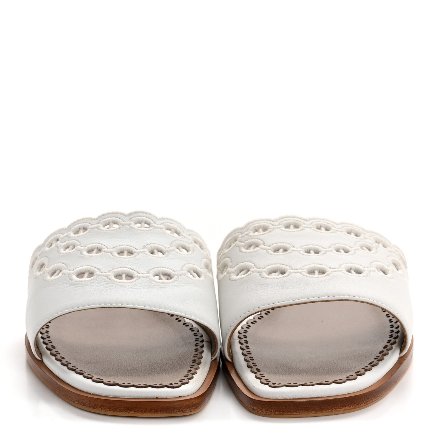 Hermes Calfskin Chaine d'Ancre Gaelle Sandals 36.5 White 6 of 22