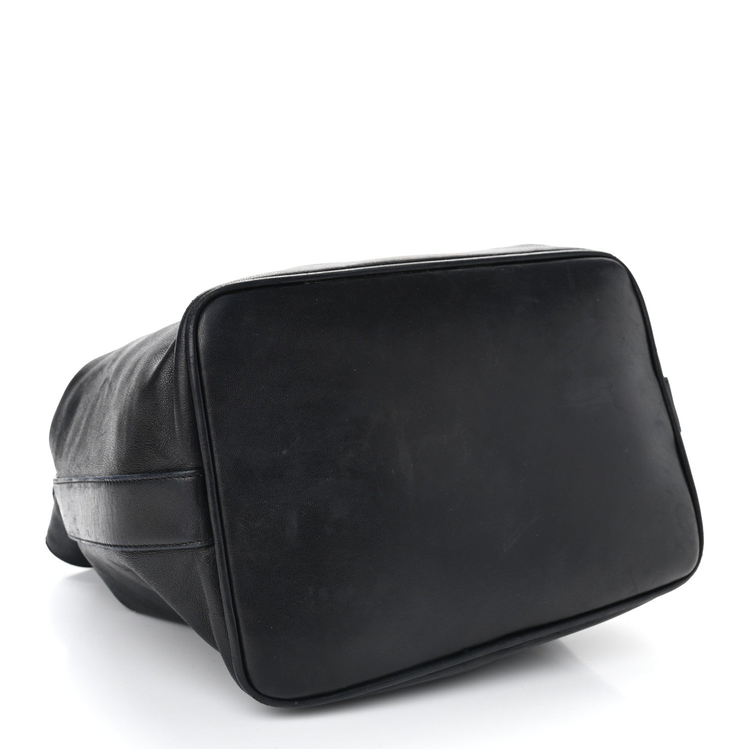 Chanel Lambskin CC Stitched Drawstring Bucket Bag Black 5 of 13