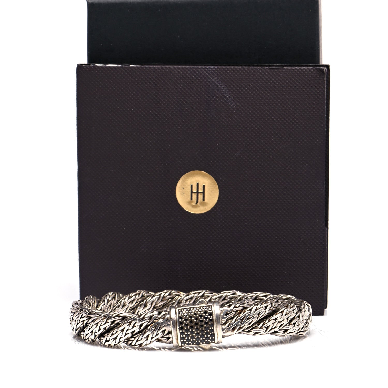 John Hardy Sterling Silver Black Sapphire 10mm Twisted Classic Chain Bracelet 7 of 7