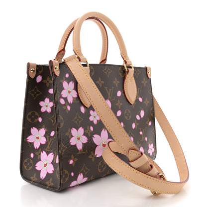Louis Vuitton LV X TM Monogram Cherry Blossom Onthego PM Sakura Brown 3 of 9