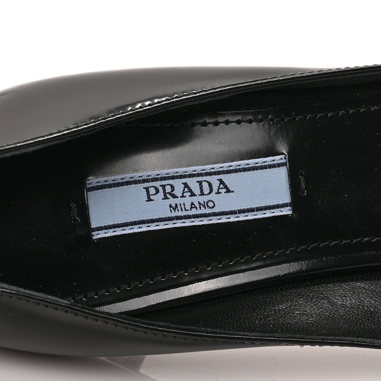 Spazzolato Metal Triangle Logo Pointed Toe Pumps 36.5 Black