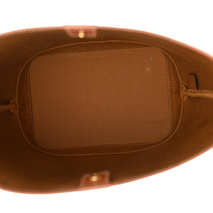 Celine Triomphe Canvas Calfskin Small Bucket Bag Tan 4 of 11