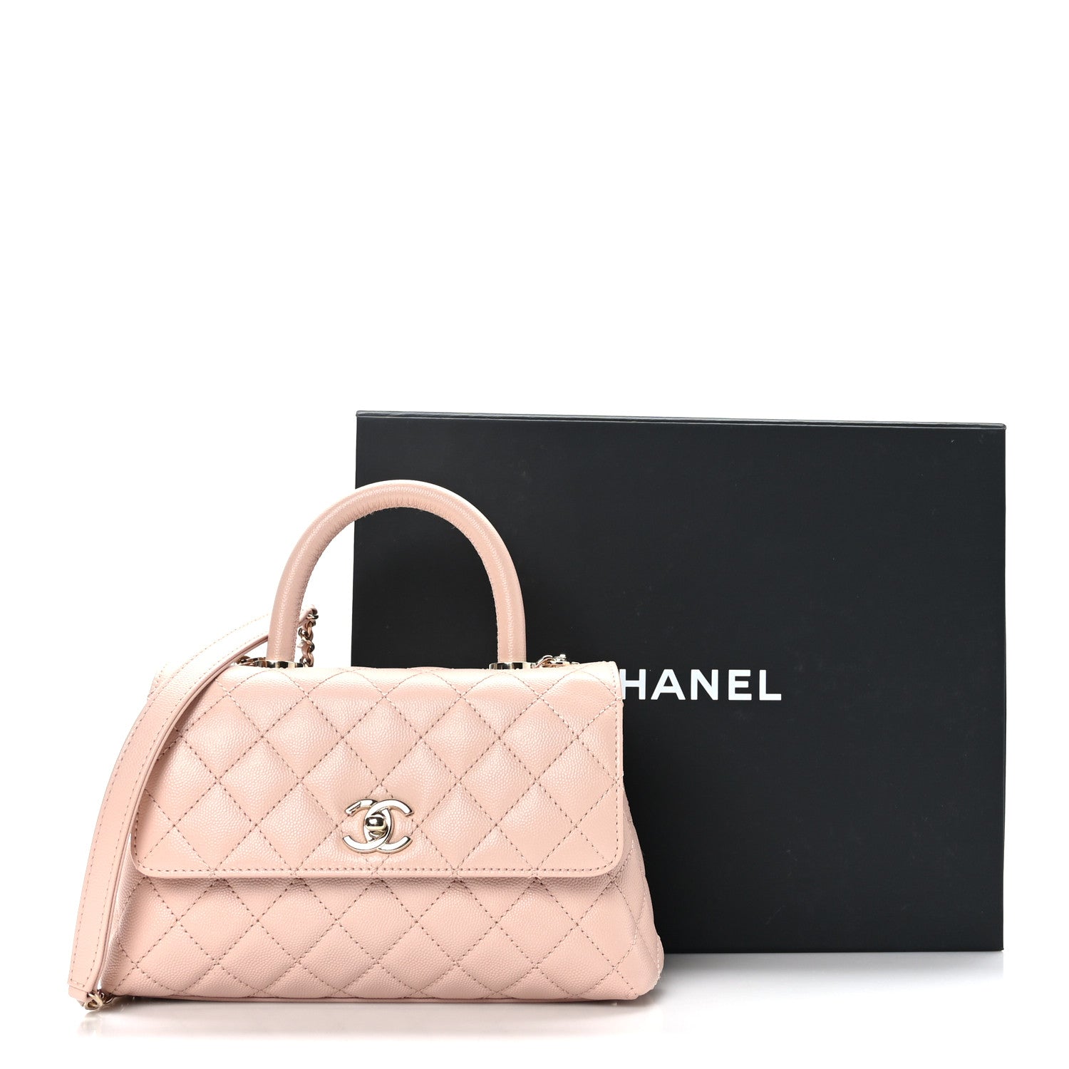Chanel Caviar Quilted Mini Coco Handle Flap Light Pink 10 of 10