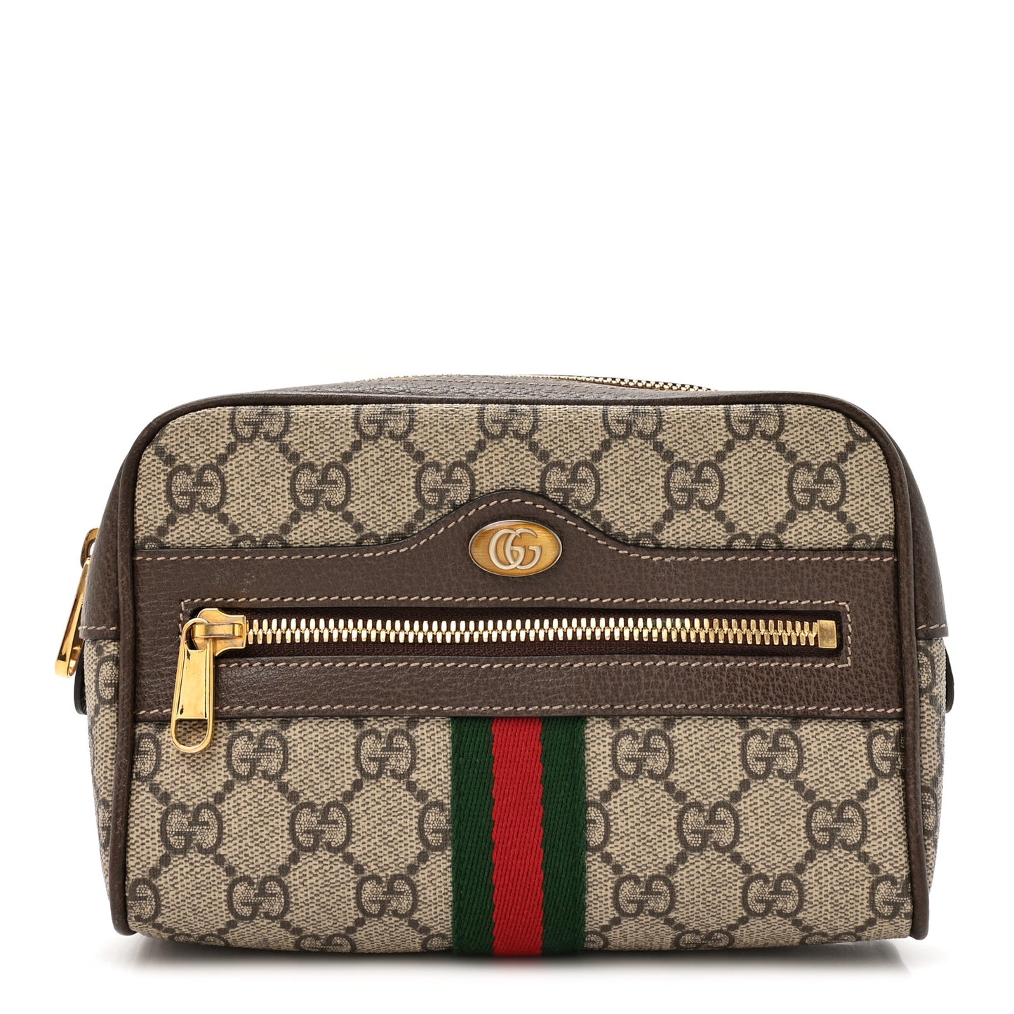 GG Supreme Monogram Web Small Ophidia Belt Bag 95 38 Dark Brown