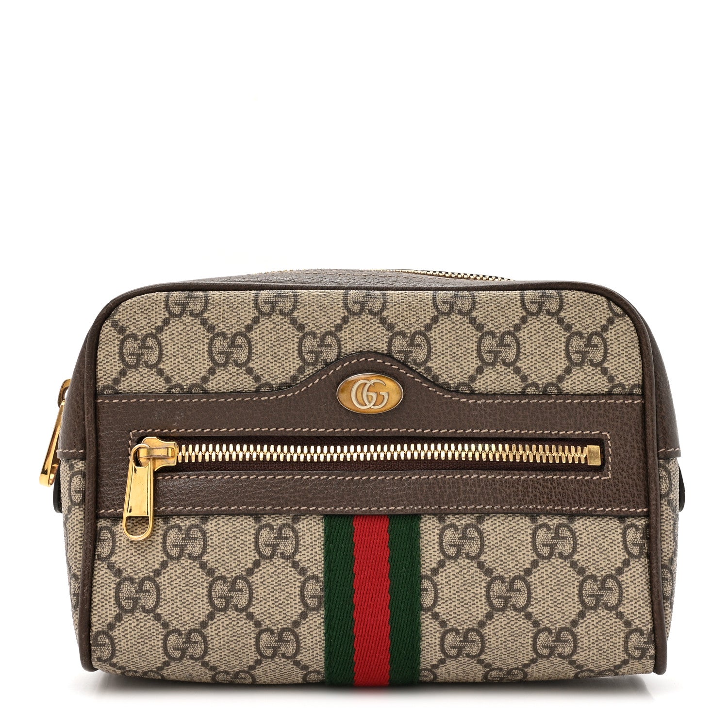 Gucci GG Supreme Monogram Web Small Ophidia Belt Bag 95 38 Dark Brown 1 of 12
