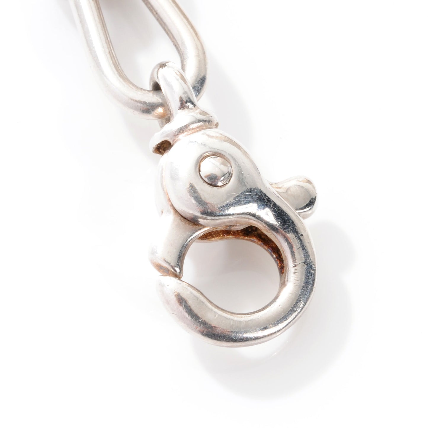 Sterling Silver 18k Heart Padlock Links Necklace RARE
