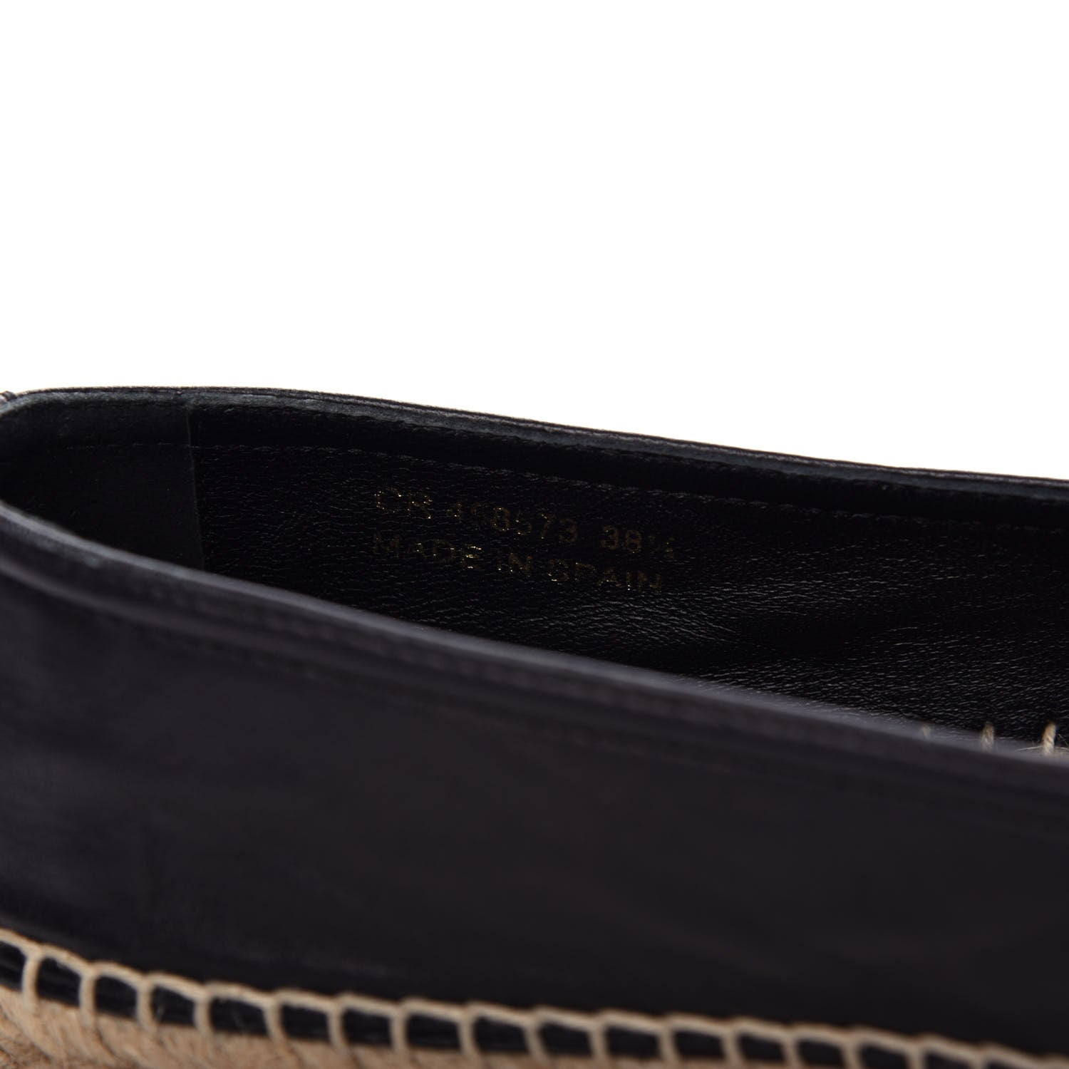Saint Laurent Lambskin Monogram Espadrilles 38.5 Black 9 of 11