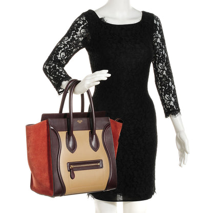 Celine Smooth Calfskin Suede Mini Tri-Color Luggage Beige 2 of 8