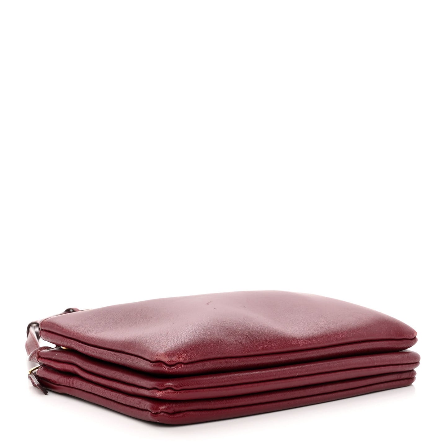 Smooth Lambskin Small Trio Crossbody Bag Burgundy