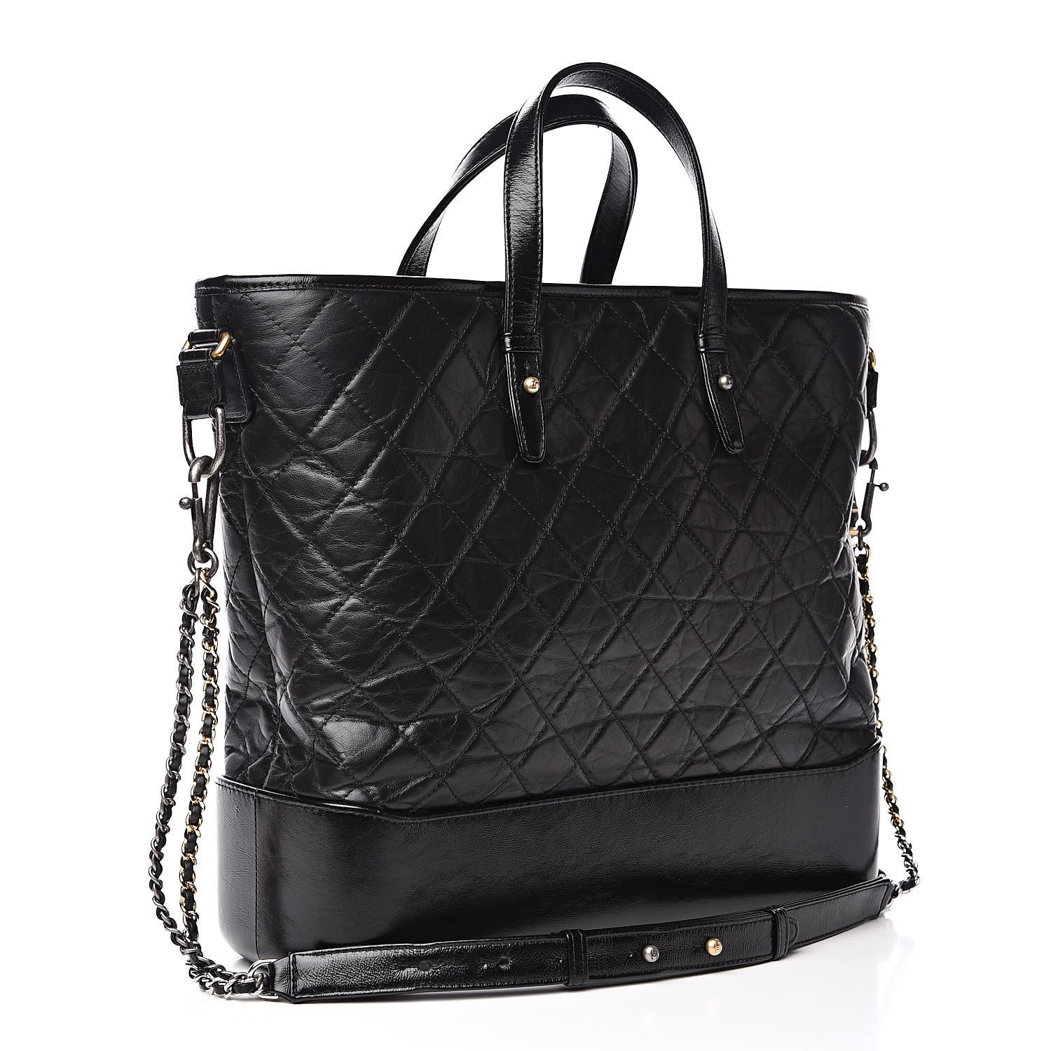 Chanel Calfskin Quilted Large Gabrielle Shopping Tote Black 3 of 13