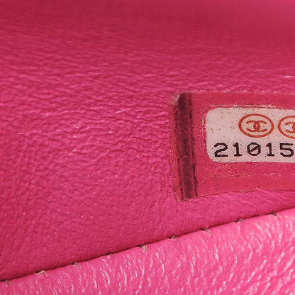 Chanel Lambskin Chevron Quilted Mini Square Flap Fuchsia 7 of 7