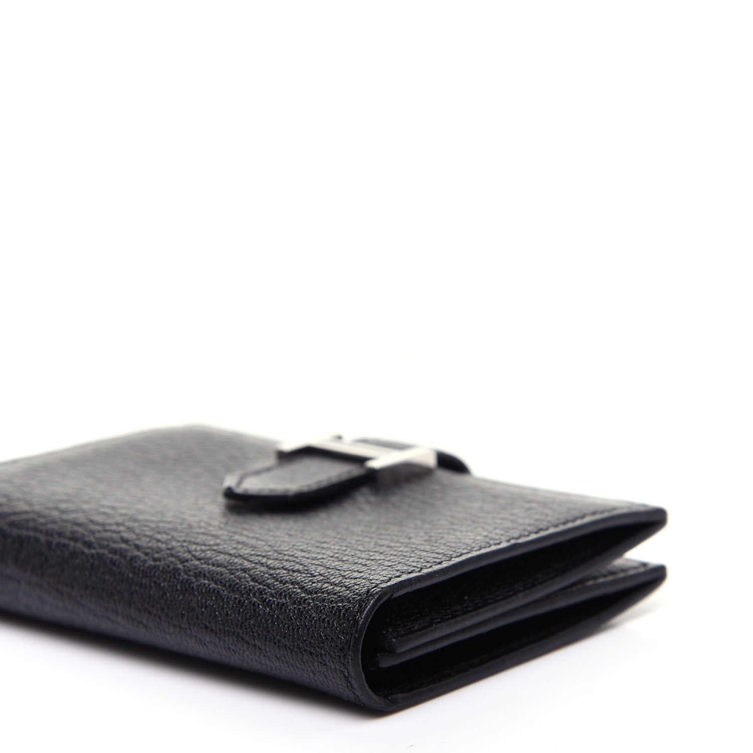 Hermes Chevre Mysore Bearn Card Holder Wallet Black 7 of 11