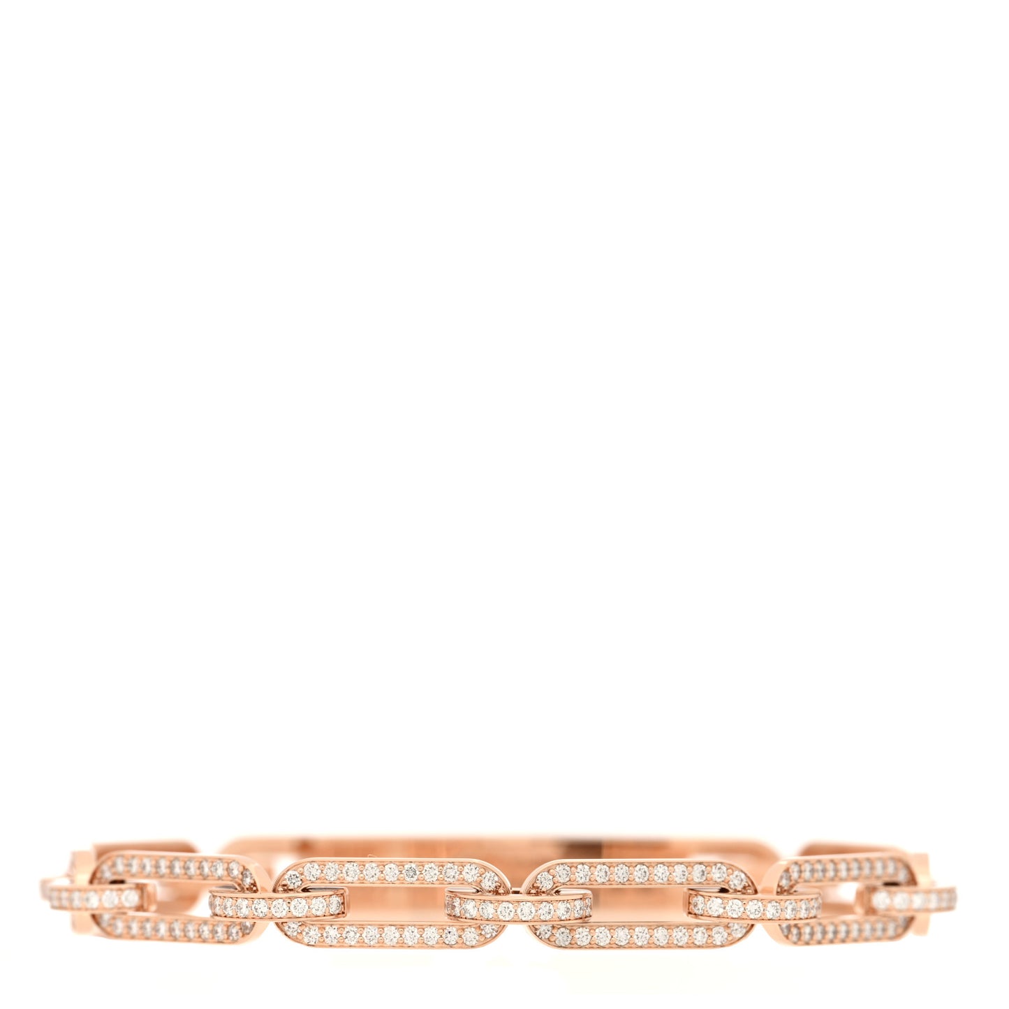 18K Rose Gold Diamond Full Pave PM Kelly Chaine Bracelet SH