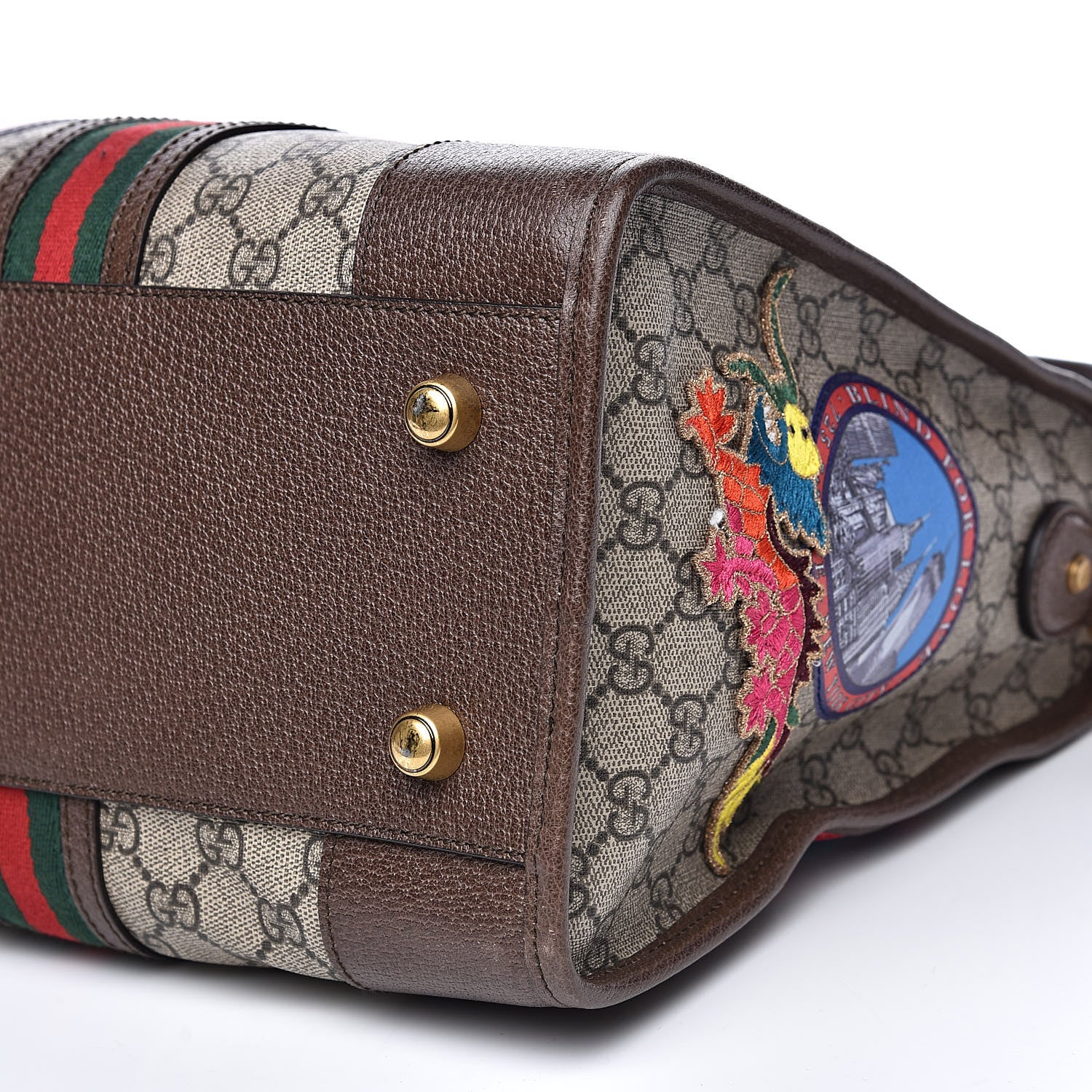 Gucci Soft GG Supreme Monogram Courrier Medium Duffle Bag Beige New Acero Multicolor 9 of 14