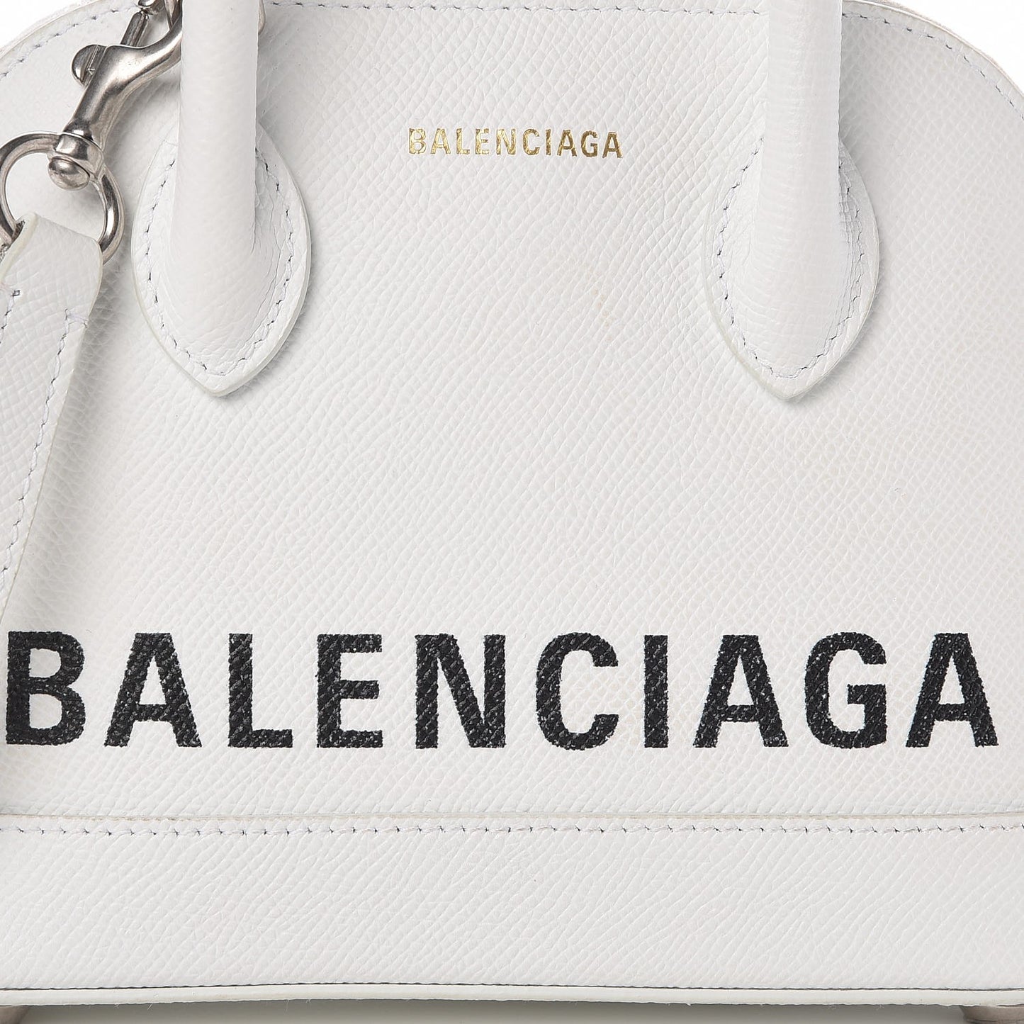 Grained Calfskin XXS Ville Top Handle Bag White Black