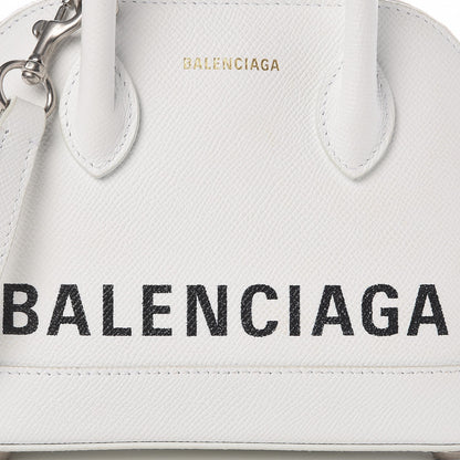Balenciaga Grained Calfskin XXS Ville Top Handle Bag White Black 6 of 12