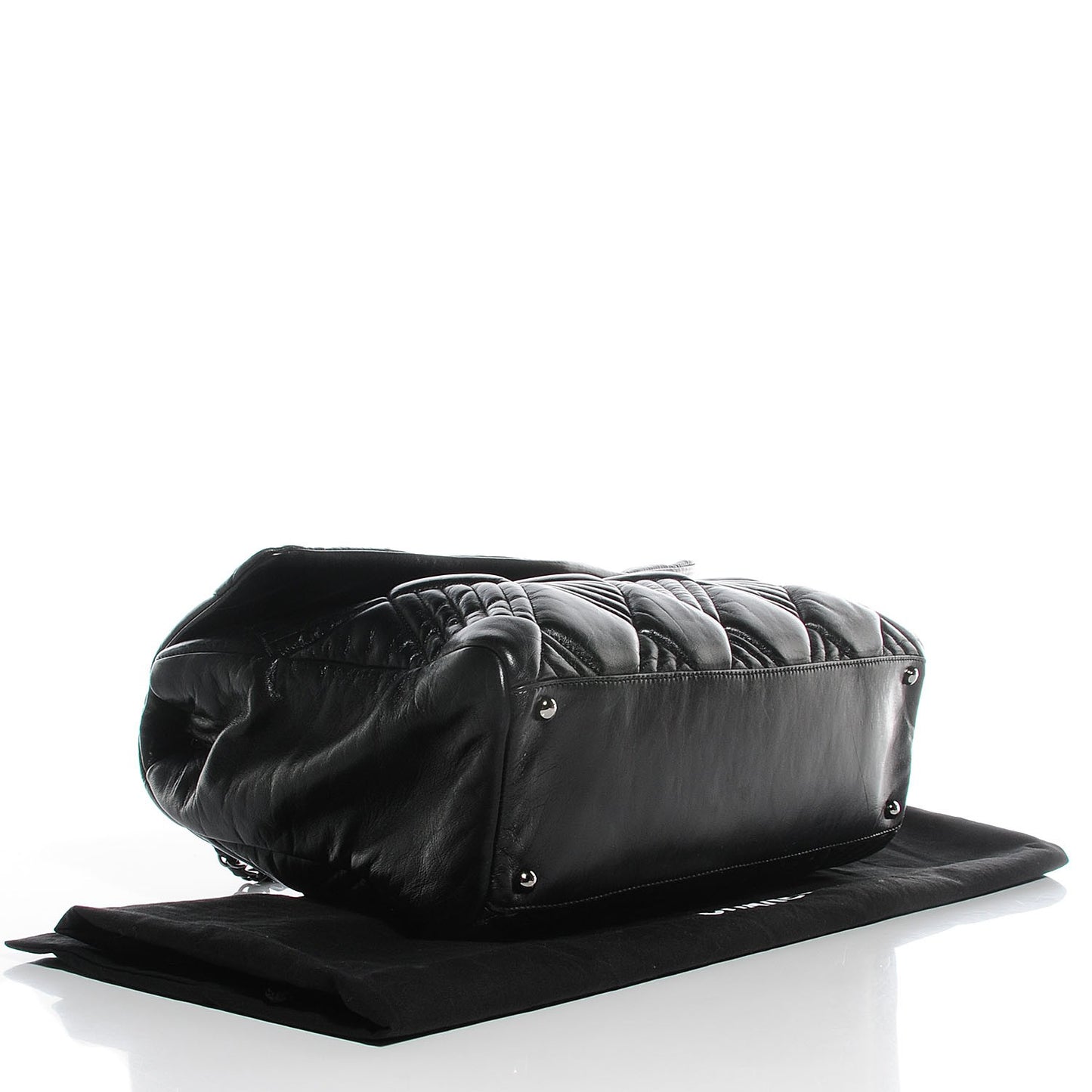 Lambskin In and Out Maxi Flap Black