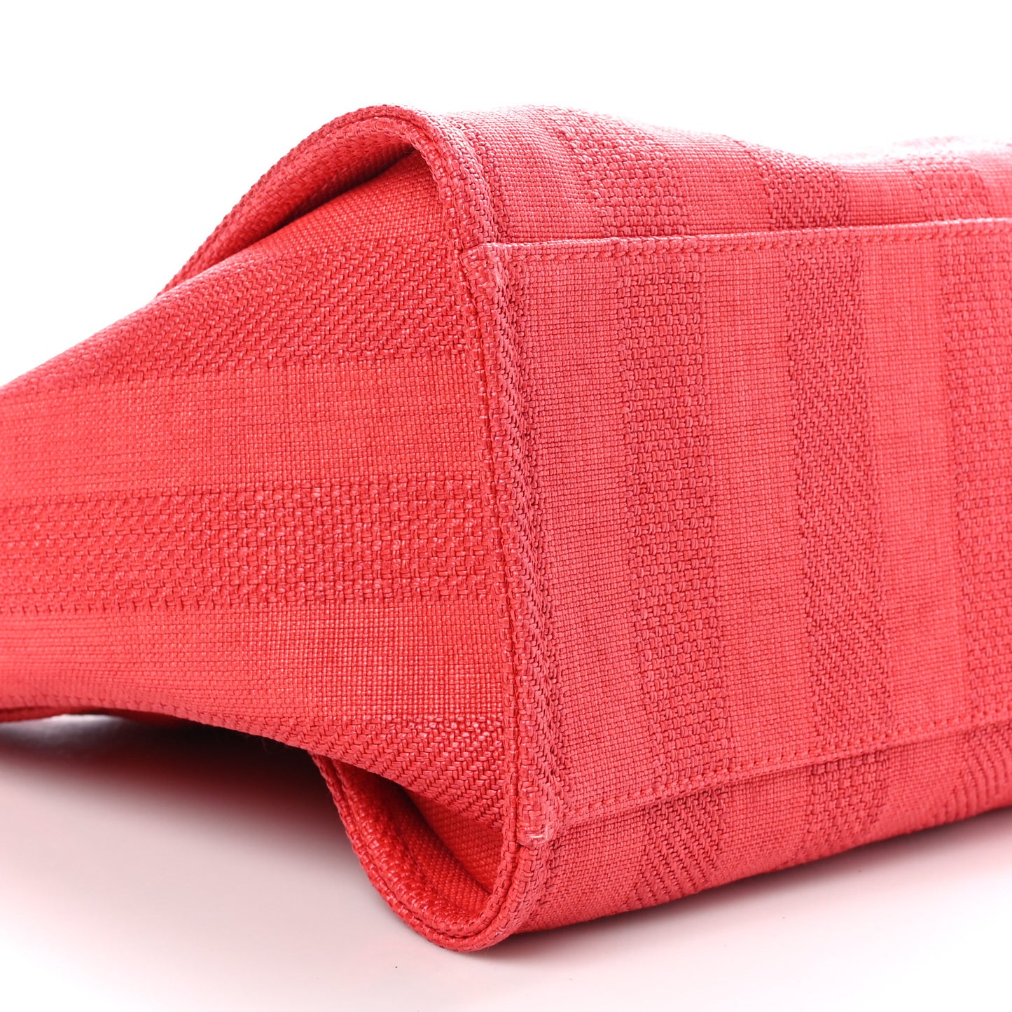 Mixed Fibers Striped Medium Deauville Tote Red
