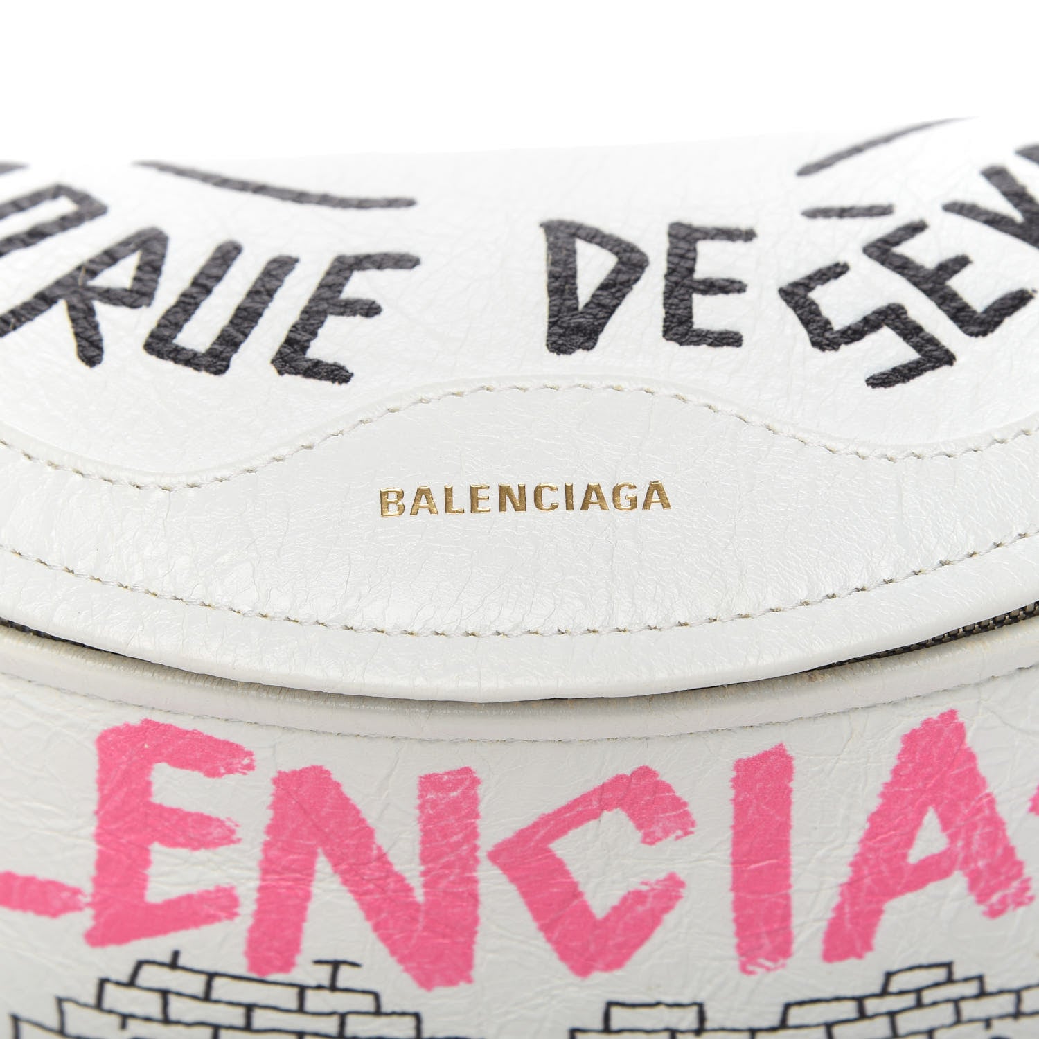 Balenciaga Agneau Arena Graffiti All Over XXS Souvenir Belt Bag White Multicolor 10 of 11