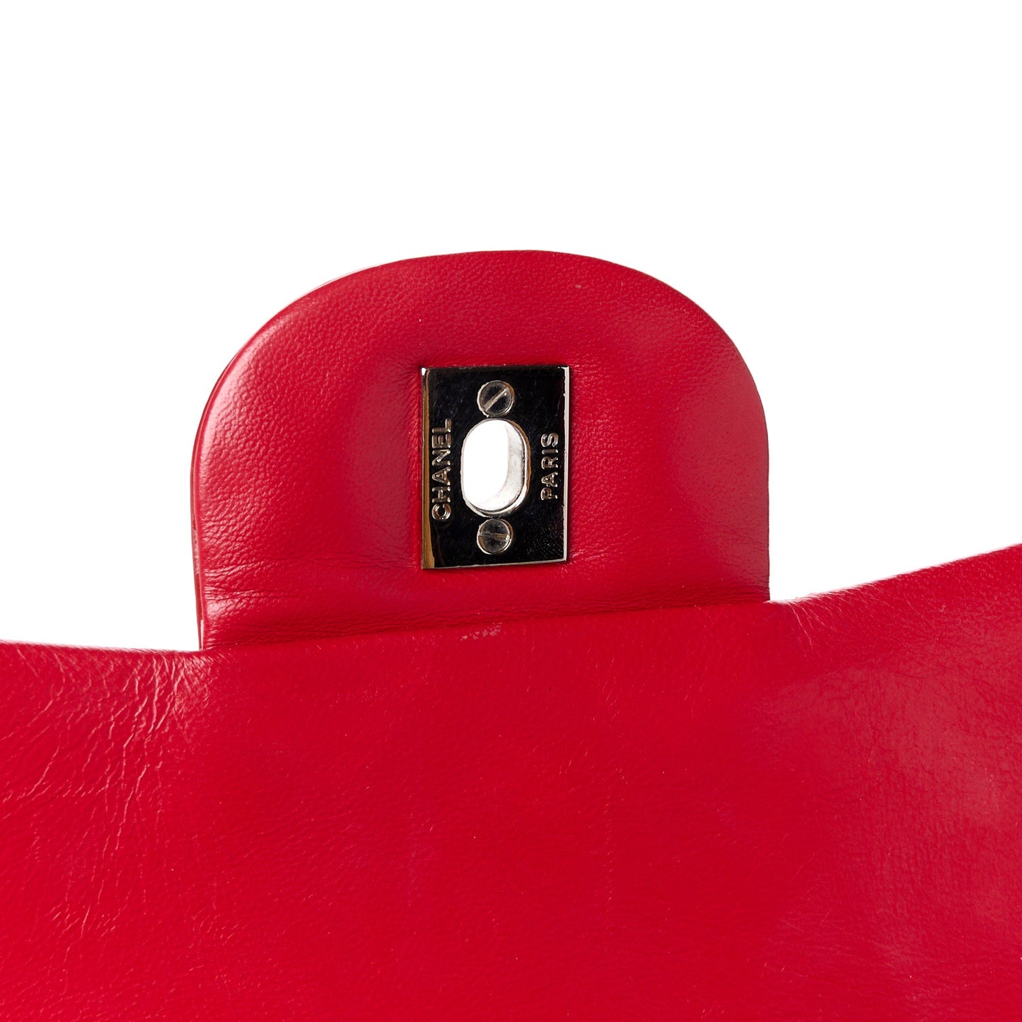 Patent Quilted Maxi Double Flap Red