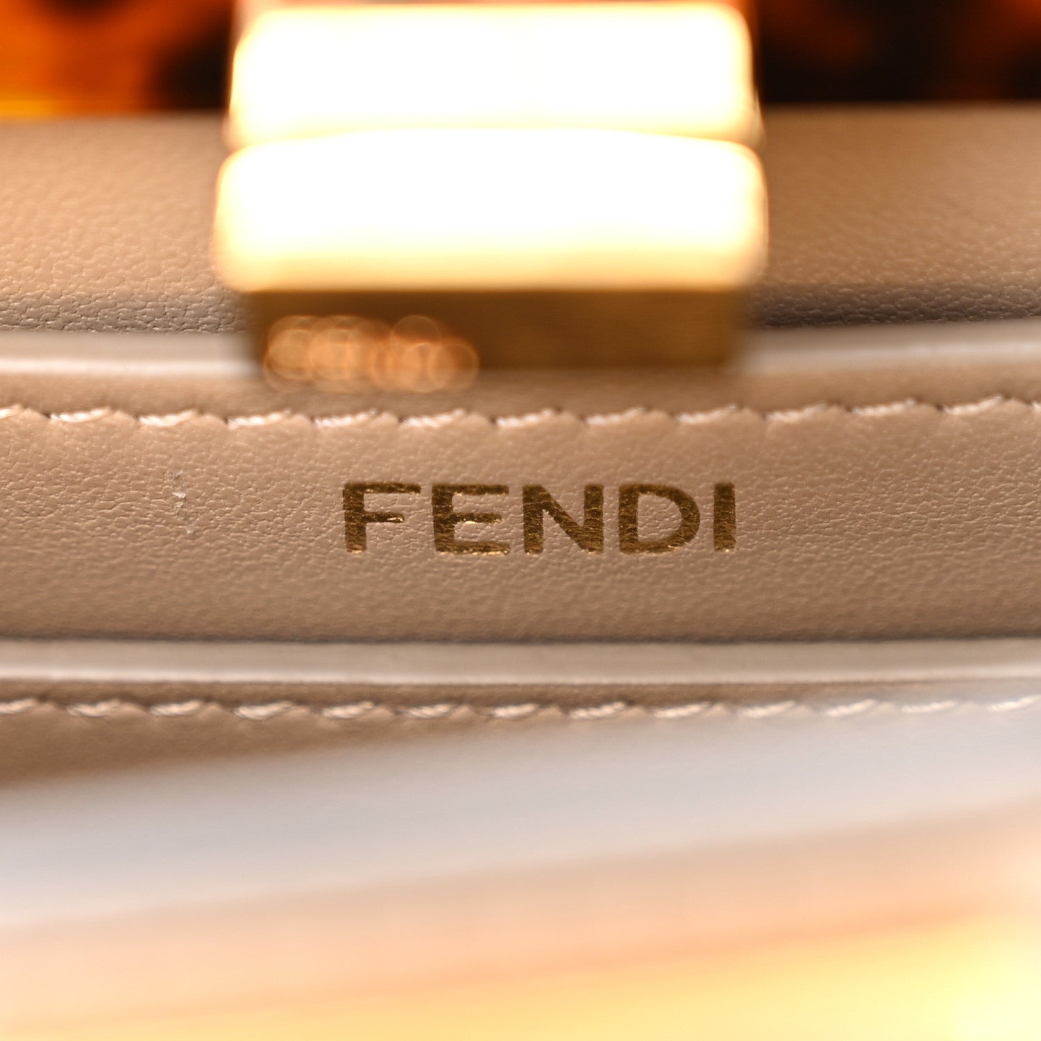 Fendi Shiny Nappa Plexiglass Petite Peekaboo I SEE U Satchel Tortora 7 of 10