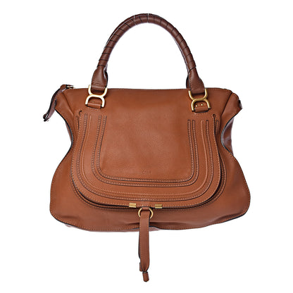 Chloe Calfskin Large Marcie Satchel Tan 1 of 13