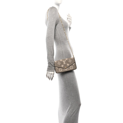 Louis Vuitton Empreinte Monogram Giant Felicie Pochette Tourterelle Creme 2 of 14