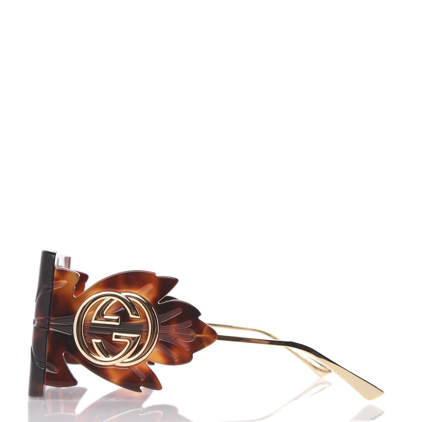 Acetate Square Frame Wing Sunglasses GG0535S Havana