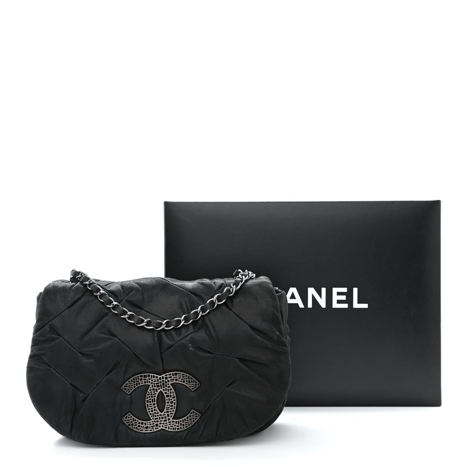Chanel Iridescent Calfskin Glint Flap Black 12 of 12