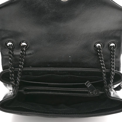 Saint Laurent Calfskin Y Quilted Monogram Monochrome Small Loulou Chain Satchel Black 4 of 12