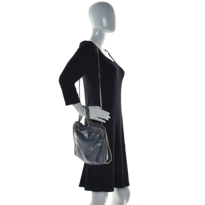 Stella McCartney Metallic Shaggy Deer Mini Falabella Fold Over Tote Blue Lagoon 2 of 11
