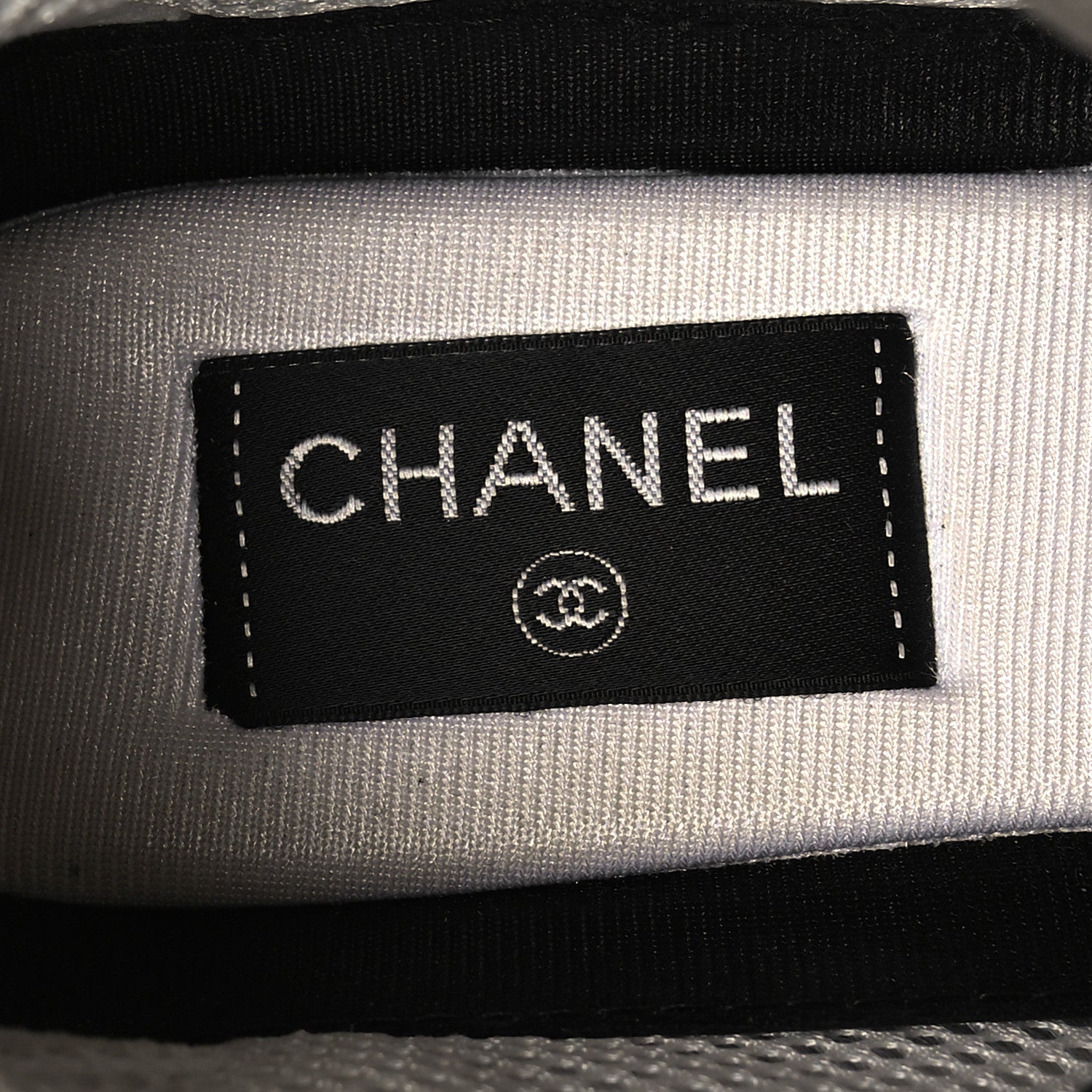 Chanel Mesh Suede Grained Calfskin Womens CC Sneakers 40.5 Black White 7 of 10