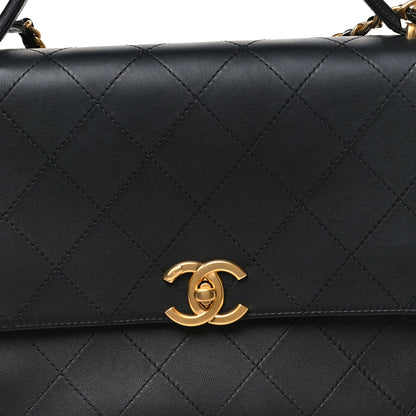 Chanel Calfskin Stitched Maxi Flap Top Handle Black 8 of 11