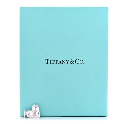 Tiffany Sterling Silver Pink Sapphire Etoile Heart Charm 4 of 4