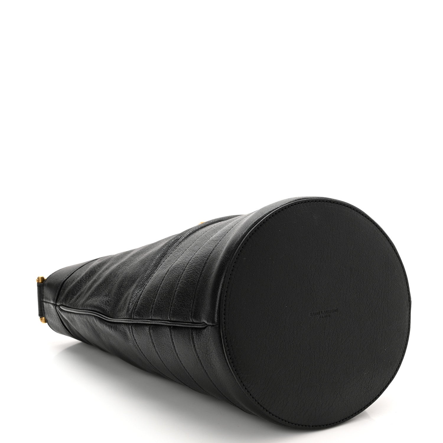 Saint Laurent Lambskin Seau Fermoir Bucket Bag Black 4 of 12