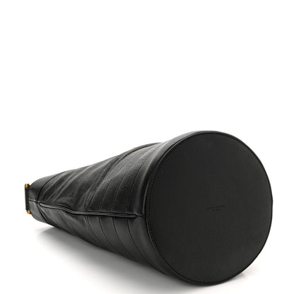 Saint Laurent Lambskin Seau Fermoir Bucket Bag Black 4 of 12