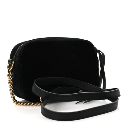 Gucci Velvet Matelasse Marquise Crystals Mini GG Marmont Chain Shoulder Bag Black 3 of 11