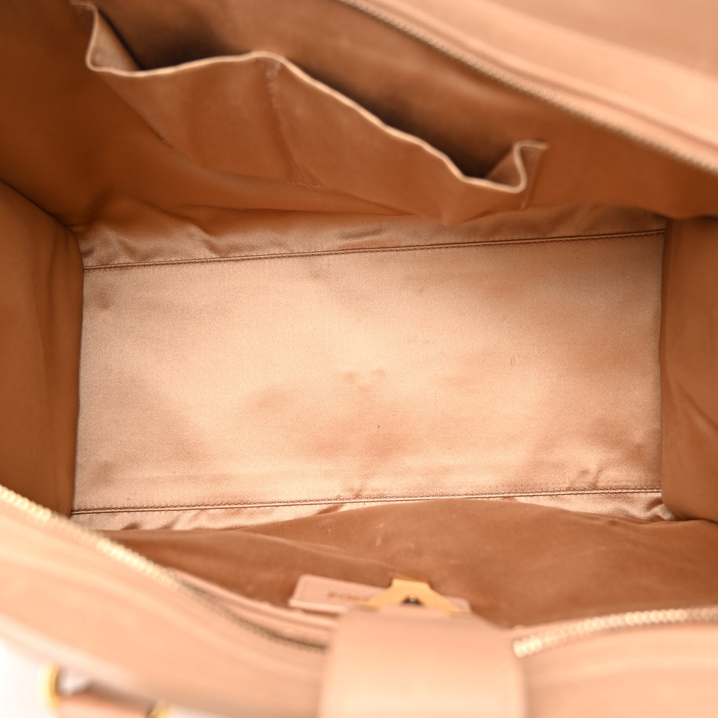 Textured Calfskin Medium Cabas ChYc Beige