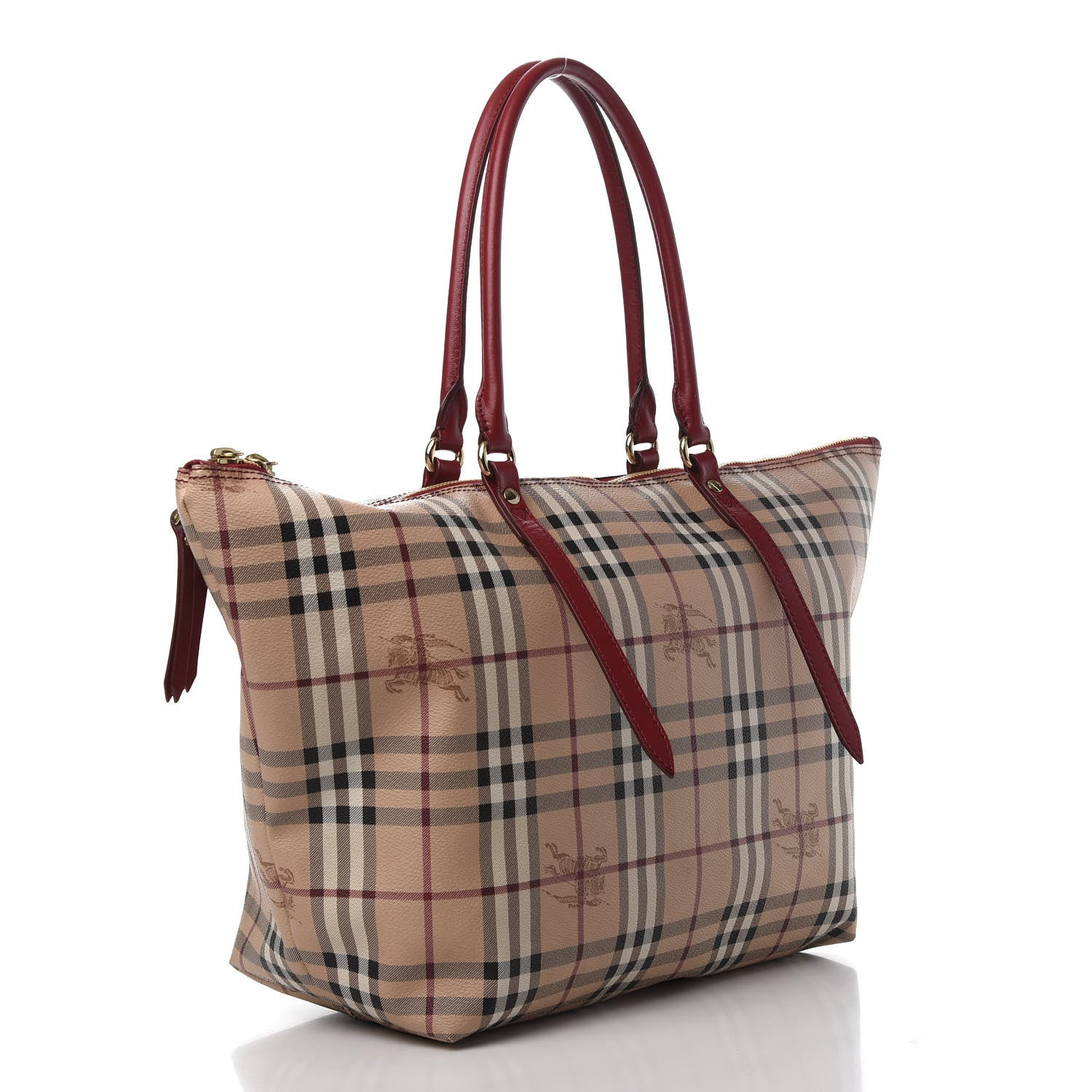 Burberry Haymarket Check Medium Salisbury Tote Military Red 3 of 14