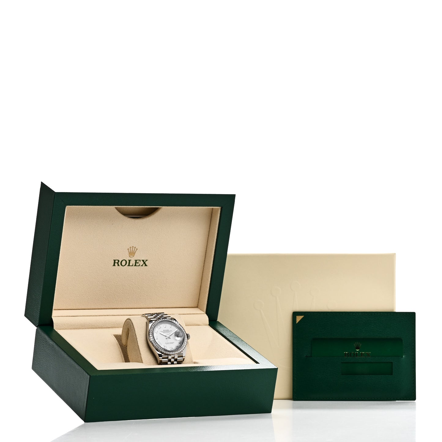 Stainless Steel 18K White Gold Diamond Bezel 36mm Oyster Perpetual Datejust Watch White 126284RBR