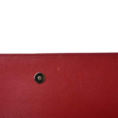 Saint Laurent Goatskin Monogram Large Belle De Jour Clutch Red 8 of 10