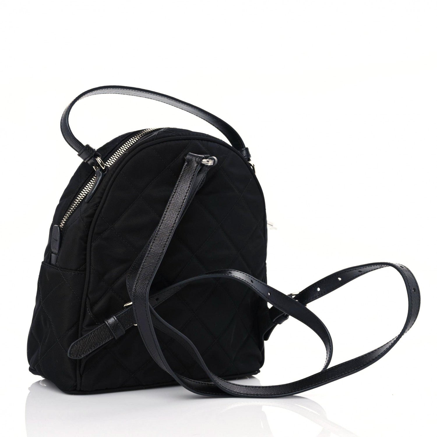 Prada Nylon Tessuto Impuntu Quilted Backpack Black 3 of 8