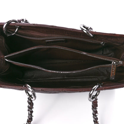Chanel Calfskin Quilted Grand Shopping Tote GST Dark Brown 5 of 11